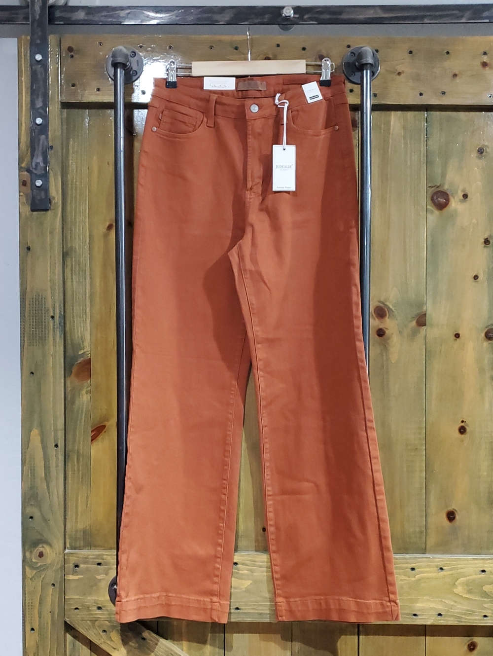 Judy Blue Jeans in Rust Orange High Rise Stretch Casual Fall Autumn Streetwear